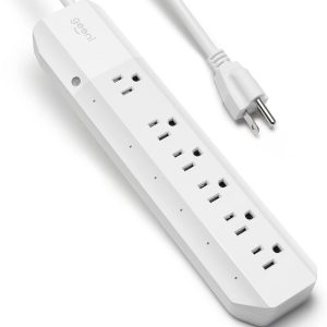 Geeni Surge 6-Outlet Smart Extension Cord, Surge Protector and Cord Extender, Works with Alexa, Google Assistant, Requires 2.4 GHz WiFi, 3 Feet