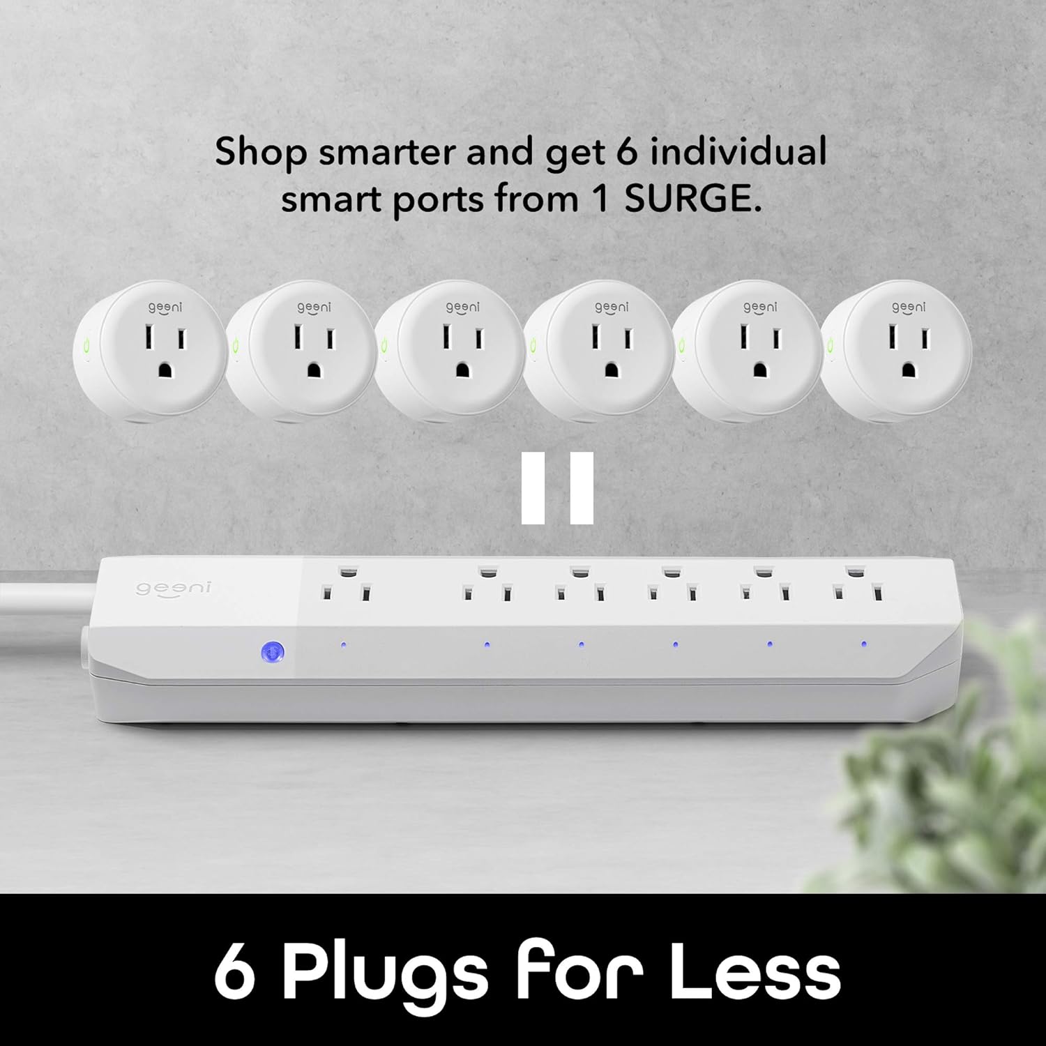 Geeni Surge 6-Outlet Smart Extension Cord, Surge Protector and Cord Extender, Works with Alexa, Google Assistant, Requires 2.4 GHz WiFi, 3 Feet - Image 5