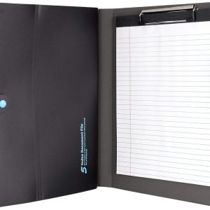 iCarryAll Notepad Portfolio with Expanding Files Folder, A4 Expandable File Organizer Business File Organizer Portfolio Case Black. (HMQ003-BK), 10.3x10.3x12.8 In.