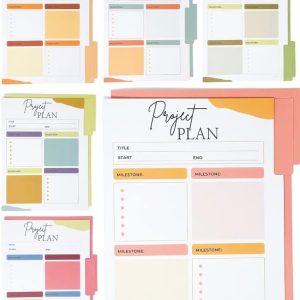 Lamare Project File Folders 24 Pack - Cute File Folders Colored, Project Management Tools, Job Folder - Reversible 6 Colors Project Folder, Project Management Organizer, Office Folders - 11.5” x 8.9”