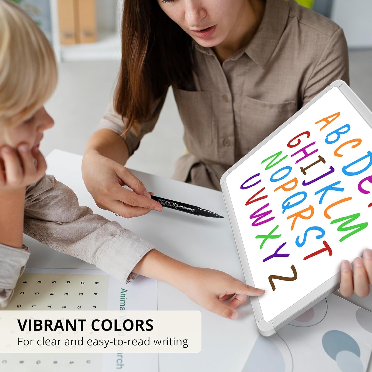 Magnetic Dry Erase Whiteboard Markers, 8 Count Colorful Fine Tip Thin Dry Erase Markers with Eraser for Home Office School Supplies-Brilliant - Image 6