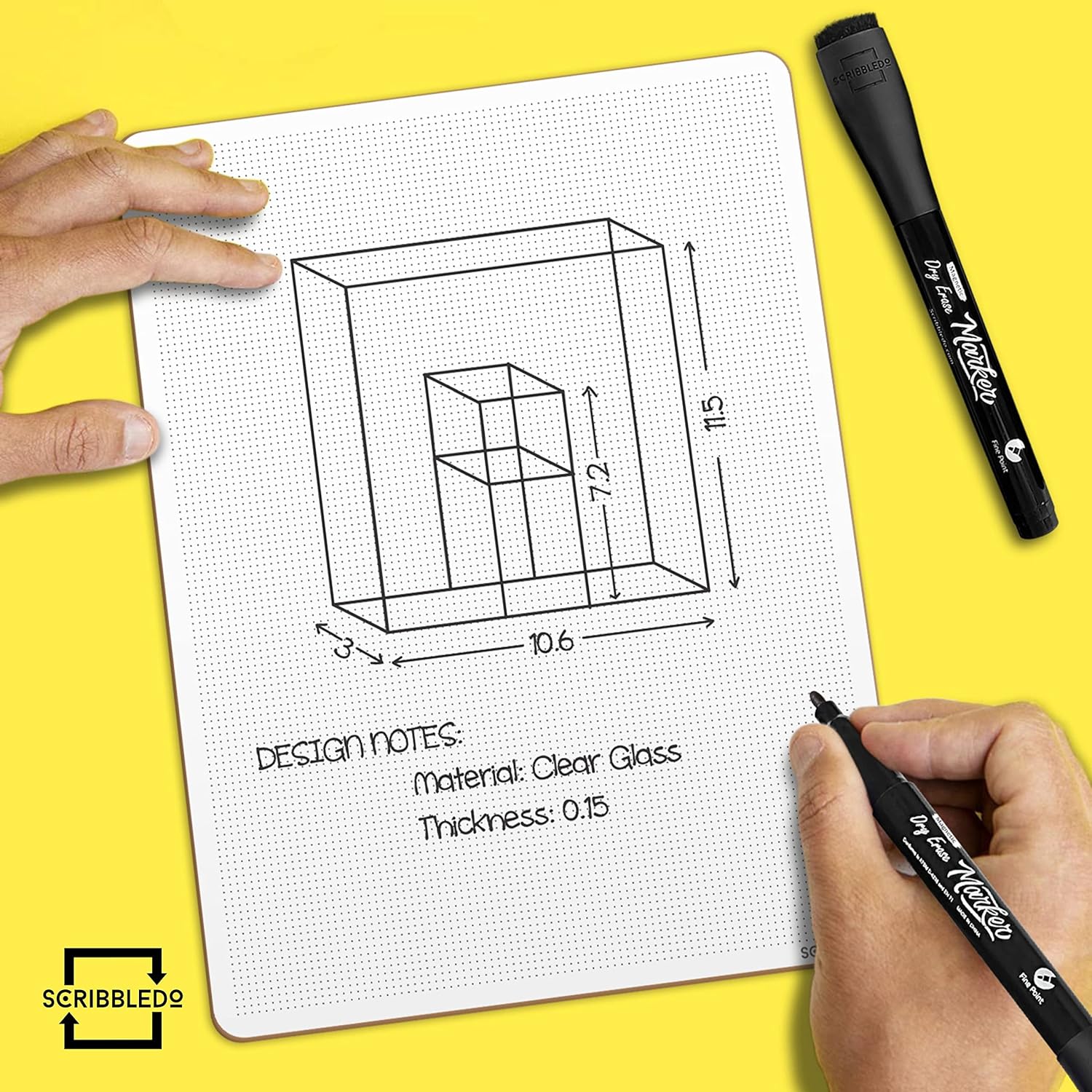 Scribbledo Magnetic Dry Erase Markers Fine Tip Black Color Low Odor Whiteboard Markers with Eraser Cap Thin Skinny White Board Markers for Adults Students Teachers Kids Art Home & School (4 Pack) - Image 8